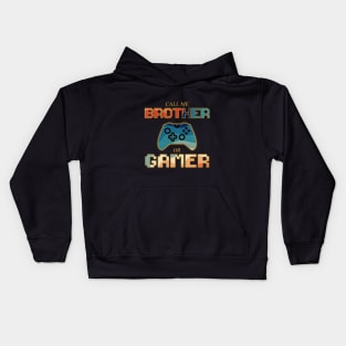 Vintage gamer brother 80's design gift Kids Hoodie